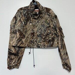 Vintage Gamehide Mossy Oak Duck Blind Camo Wader Jacket Size Large